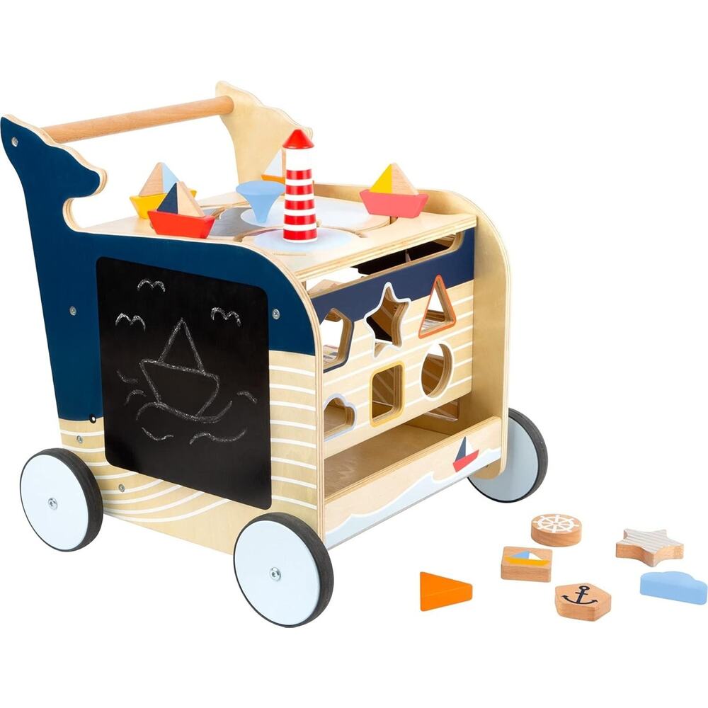 Wooden Whale Baby Walker by – Classic 5-In-1 Activity Center - Interactive Toy